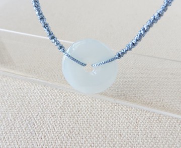 本命年【歲歲平安】冰意境棉平安扣翡翠絲光編織項鍊SS05開運招財