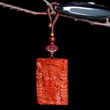 手工小葉紫檀財神鑰匙扣男女情侶汽車掛件無事牌吊墜創意禮品飾品