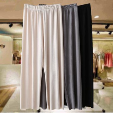 200斤女加肥加大碼冰絲九分褲時尚洋氣高腰媽媽夏季褲子薄款純色