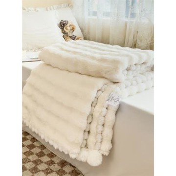 小毯子泡泡絨兔絨暖陽絨球毛毯牛奶珊瑚絨保暖加絨沙發蓋毯單雙人