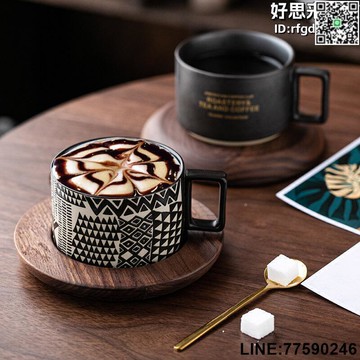 【快樂購】M204美式復古咖啡杯碟套裝 歐式小奢華精緻陶瓷下午茶杯ins馬克杯