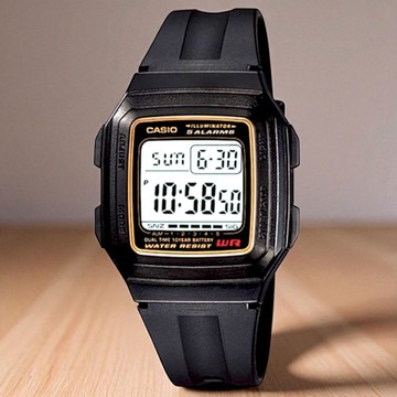 F-201WA-9A 大字幕 LED照明 當兵 休閒 必備電子錶