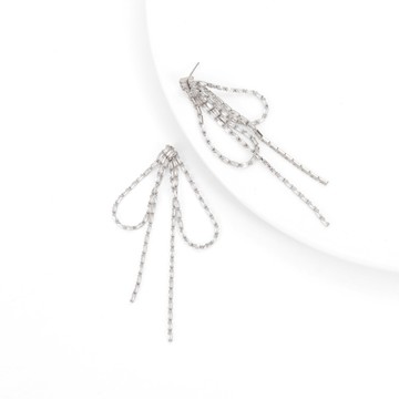 SO NICE 輕奢蝴蝶結鋯石耳環