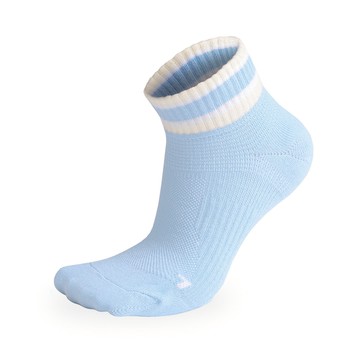 FootSpa足弓加強運動機能短襪-橫條 - M藍