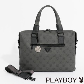 PLAYBOY - 托特包附長背帶  Debonair系列 - 灰色