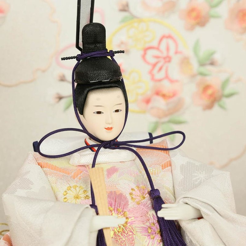 コンパクト45cmワイン刺繍収納雛人形