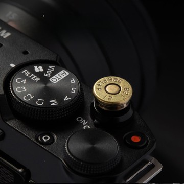 真子彈殼, 手作相機快門按鈕, 螺紋快門帽, 適用富士徠卡尼康等