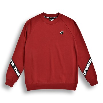 KINGO男女款｜暖紅LOGO織帶大學T 521126