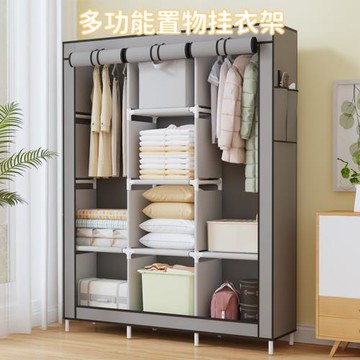 南美熱銷簡易130款多功能防塵布衣柜家居臥室衣櫥柜組裝收納柜