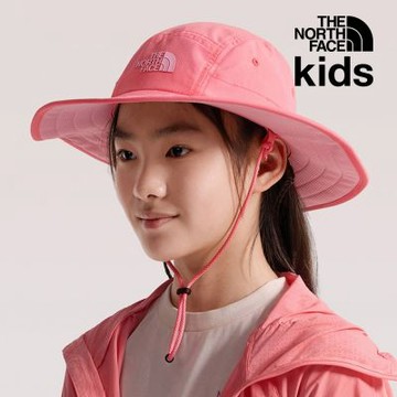 【The North Face 官方旗艦】北面兒童粉紅色DWR防潑水透氣漁夫帽｜8EPTJV5