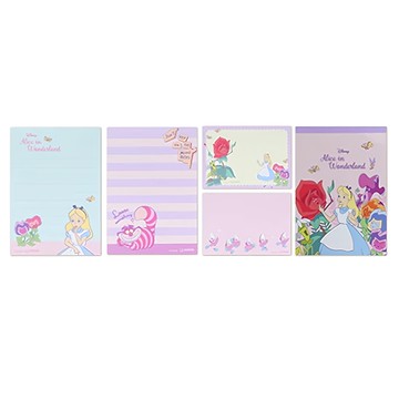 Sun-Star 經典角色B7便條紙 內頁4種樣式各25張 尺寸W91xH128xD11mm  愛麗絲夢遊仙境 多色  1本  1入
