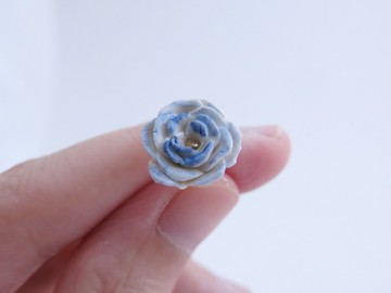 Ondulation Mer波紋白瓷耳環/純銀耳針