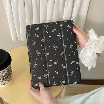 三折款ipad韓系小碎花 帶筆槽 保護套 適用 iPad Air M4 11吋 Pro M5 11 10 9 mini7
