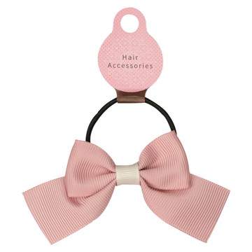 akachan honpo - 迷你髮圈-細條紋蝴蝶結-粉紅色