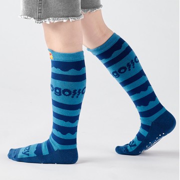 聯名Crazygogo_小博士 膝下童襪 - 藍(7y-9y)