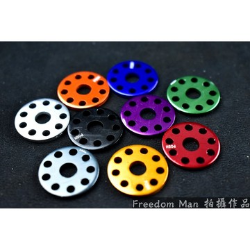 自由人 POSH | PK7 鋁合金九孔墊片 M6 6MM 九孔 墊片 打孔 彩色墊片 鋁合金