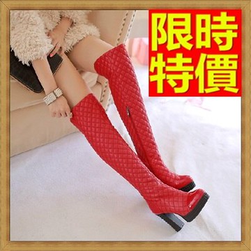 現貨+預購 過膝長靴 女靴子-時尚潮流菱格紋粗高跟 女馬靴3色64e49【獨家進口】【米蘭精品】