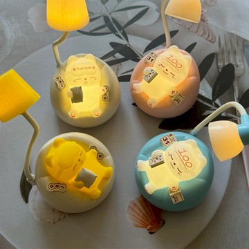 【超萌禮物首選】超萌系瞌睡貓拍拍小夜燈 慵懶米