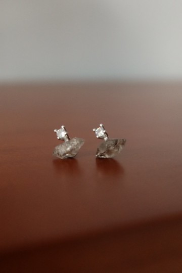 迪恩耳環/男士 中性 男生耳環 中性耳環 925銀 純銀 水晶 礦石