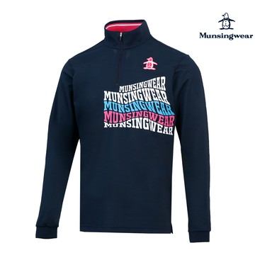 【Munsingwear 企鵝】男款深藍色吸濕排汗安定型長袖棉衫 MGQT2B01