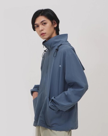 高領防潑機能外套 (灰藍)