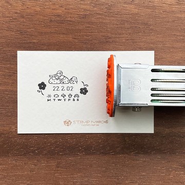 日期印章 Marl醬 花朵 橡皮圖章 Sun-bee 12號橢圓 Technotouch Data 女孩 日本製 san-12kbn-m-002