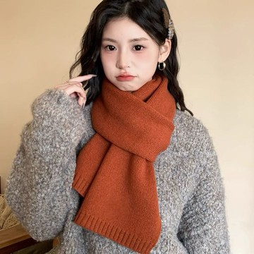 免運🔥純綿羊絨~100%精選澳洲綿羊絨聖誕禮物保暖針織圍巾百搭男女同款 毛線加厚圍巾 防風围巾 仿羊絨圍巾 披肩 針織