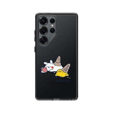 Galaxy S25 Ultra Clear 酷墨灰 - 懶散兔與啾先生 Lazy Rabbit and Mr.Chu - 融化的冰