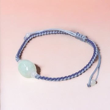 【萬事亨通】飄綠翡翠路路通編織手鍊 | 天然緬甸A貨翡翠 | 送禮