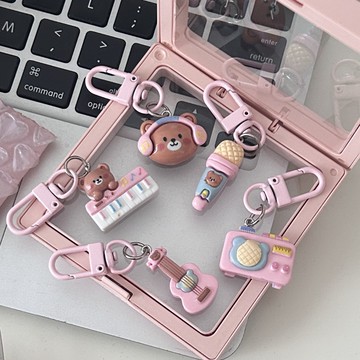 ♡ 韓國 可愛 卡通 小熊 鑰匙扣 壓克力 背包 吊飾 掛飾 少女心 airpods 耳機吊飾 可愛 掛件鏈 小飾品掛件