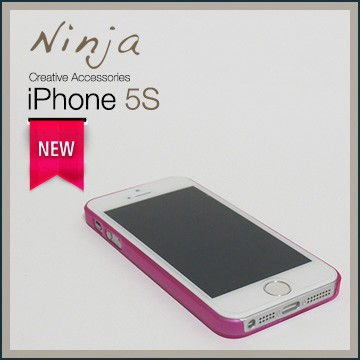 Ninja iPhone 5S/5通用型超質感精緻磨砂保護殼霧透桃紅
