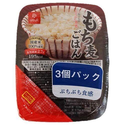 はくばく もち麦 無菌パック 3個パック 450g(150g×3個)×12個入×(2ケース)