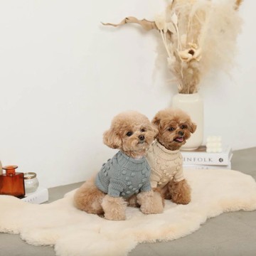 【 MONCHERI 】寵物服飾 | 波波高領針織冷衫