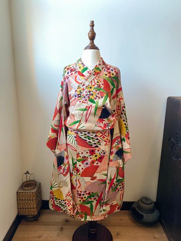 日本女童七五三節古董和服