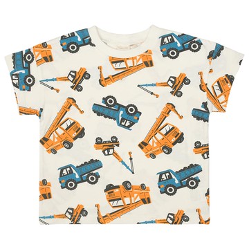 akachan honpo - 短袖T恤-滿版印花-橘色