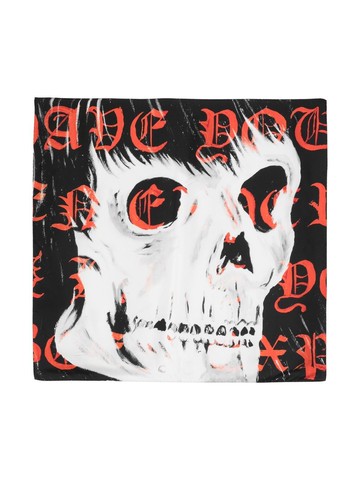 AMIRI - skull-print silk scarf - men - Silk - One Size - Black
