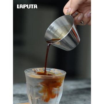 LAPUTA勒頓咖啡量杯304不銹鋼濃縮咖啡萃取杯盎司杯帶刻度杯100ml