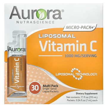 Aurora Nutrascience, Mega-Pack+®，脂質體維生素 C，30 包，每包 0.24 液量盎司（7 毫升）