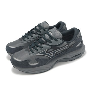 Mizuno 休閒鞋 Wave Rider B GTX 男鞋 夜影灰 防水 拼接 麂皮 復古跑鞋 美津濃 D1GA2452-02