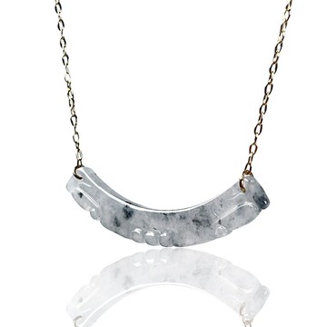 冰種飄烏雞翡翠玉珩項鍊 14K包金 | 天然緬甸玉A貨翡翠 | 送禮