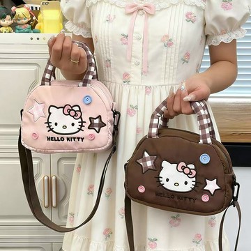 kitty手提包 新款kitty羽絨棉手提包可愛卡通貓咪斜挎包拍立得包 kitty斜挎包 可愛手提包 可愛包包