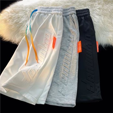 羽毛球運動短褲男夏季薄款潮牌美式街頭胖子大碼寬松闊腿五分褲子