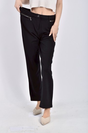 (2XL) joan質感棉質素面黑色長褲