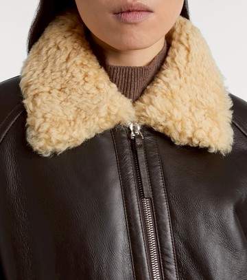 Jacquemus Bombardier shearling-trimmed leather bomber jacket