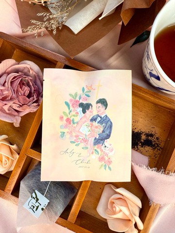 【客製】專屬新人似顏繪茶包 婚禮小物 位上禮 50份起訂 可混口味