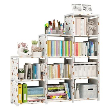 白熊 簡易組裝書櫃架 三排 收納能力強  123 x 29 x 125cm  9格