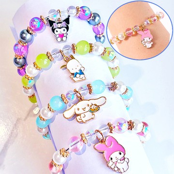 三麗鷗美樂蒂酷洛米大耳狗兒童手環手鍊串珠手環首飾 84554(生日禮物 聖誕節 平輸品)【小品館】