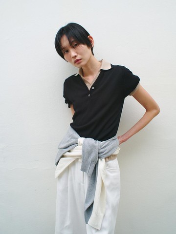 Rib Collar Cardigan (D5WAM25014BKX)