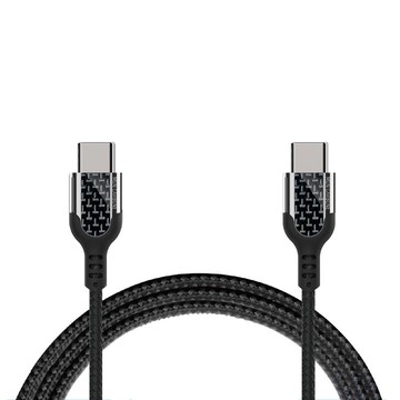 MONCARBONE 碳纖維 USB 2.0 C to C 充電傳輸線 黑