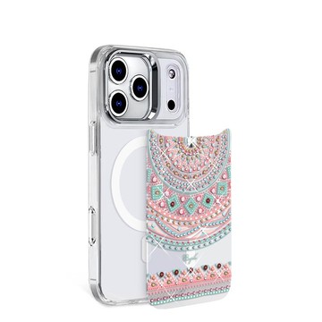 iPhone 17/16/15/14/13系列 可拆式磁吸片材彩鑽手機殼-滿版圖騰